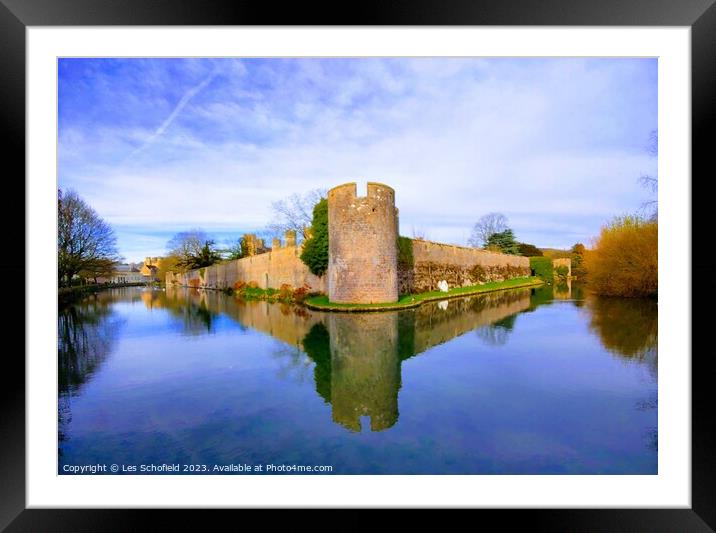 Enchanting Beauty of the Bishops Palace Moat Framed Mounted Print by Les Schofield