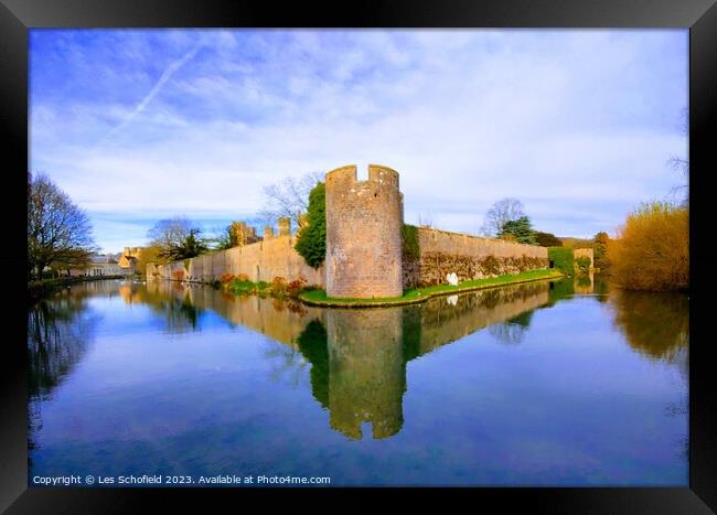 Enchanting Beauty of the Bishops Palace Moat Framed Print by Les Schofield