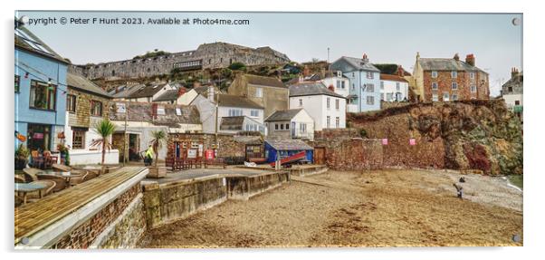 Cawsand Beach And Fort Acrylic by Peter F Hunt