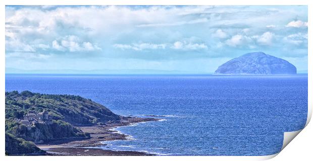 Ailsa Craig and Culzean Castle Print by Allan Durward Photography