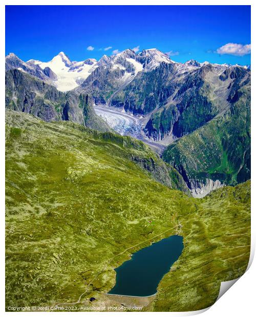 Aletsch Glacier Panorama - N0708-128-ORT-2 Print by Jordi Carrio
