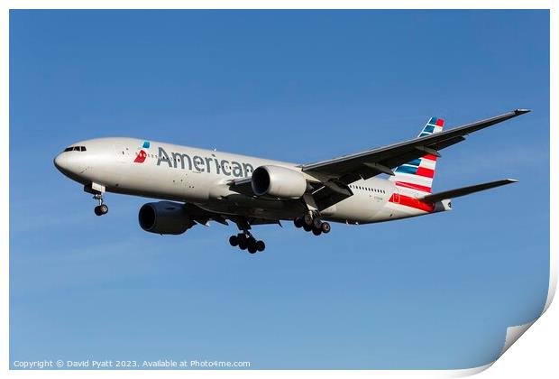 American Airlines Boeing 777 Print by David Pyatt