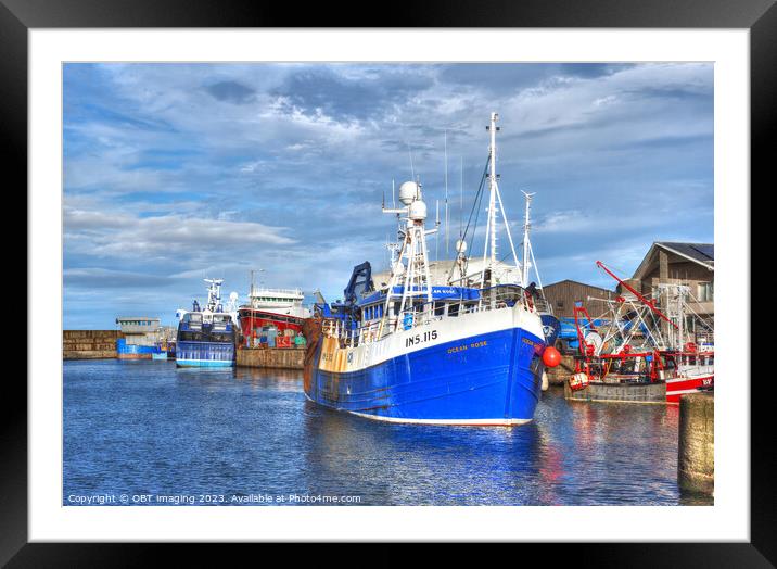 MacDuff Town Harbour Reflection Aberdeenshire Scotland  Ocean Rose INS115 Framed Mounted Print by OBT imaging