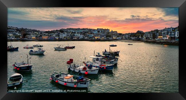 Sunset at St Ives, Cornwall Framed Print by Stuart Wyatt