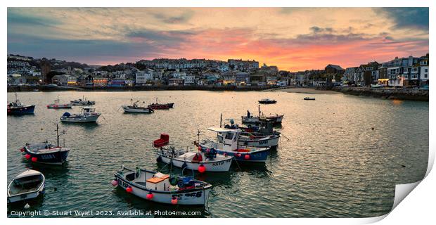 Sunset at St Ives, Cornwall Print by Stuart Wyatt