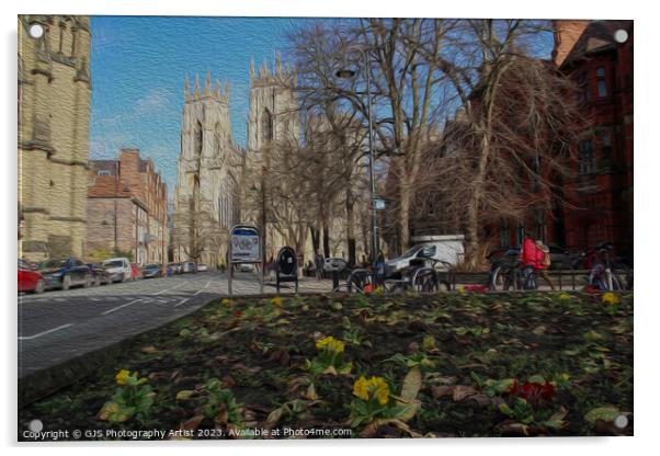 Majestic York Minster in bloom Acrylic by GJS Photography Artist
