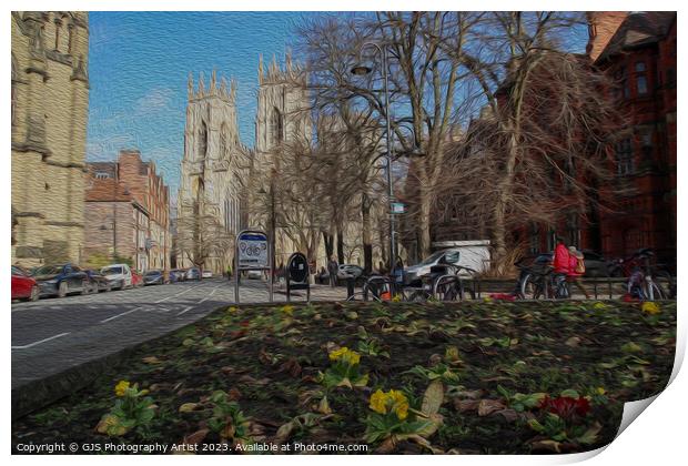 Majestic York Minster in bloom Print by GJS Photography Artist