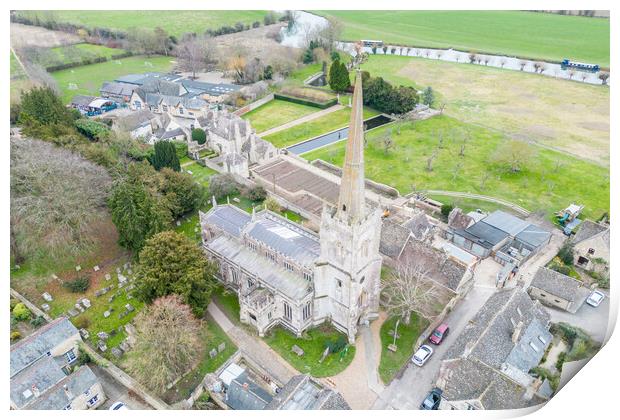 St Lawrence Church Lechlade Print by Apollo Aerial Photography