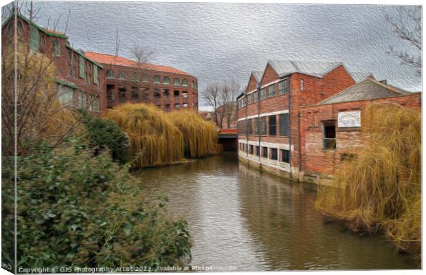 Down the Foss in Oil Canvas Print by GJS Photography Artist