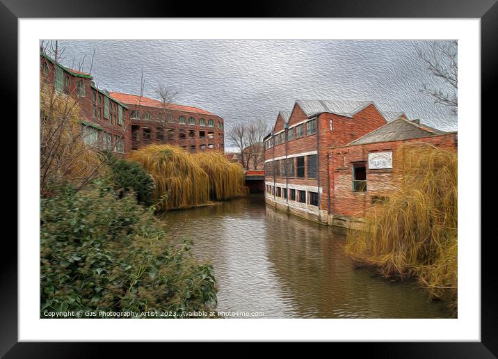 Down the Foss in Oil Framed Mounted Print by GJS Photography Artist