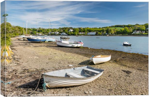 Mylor Creek, near Falmouth, South Cornwall Canvas Print by Justin Foulkes