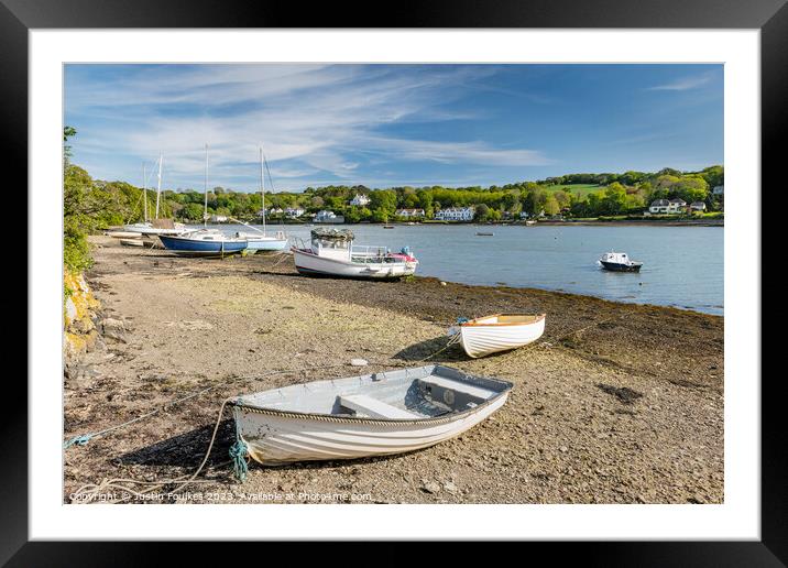 Mylor Creek, near Falmouth, South Cornwall Framed Mounted Print by Justin Foulkes