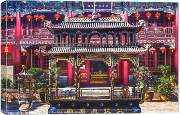 Dianmen Shichahai Fire Temple Incense Burner Beijing China Canvas Print by William Perry