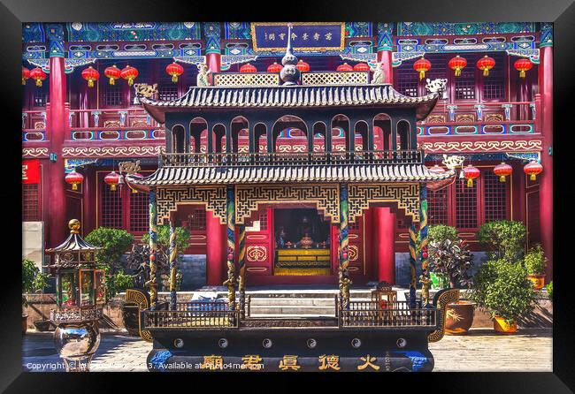 Dianmen Shichahai Fire Temple Incense Burner Beijing China Framed Print by William Perry