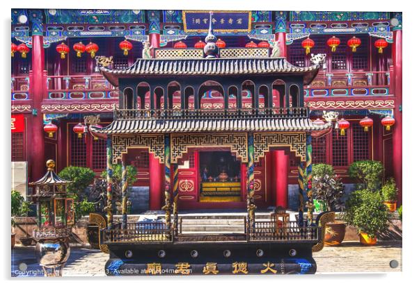 Dianmen Shichahai Fire Temple Incense Burner Beijing China Acrylic by William Perry