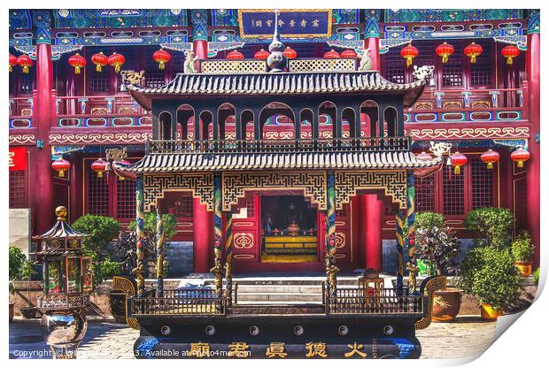 Dianmen Shichahai Fire Temple Incense Burner Beijing China Print by William Perry