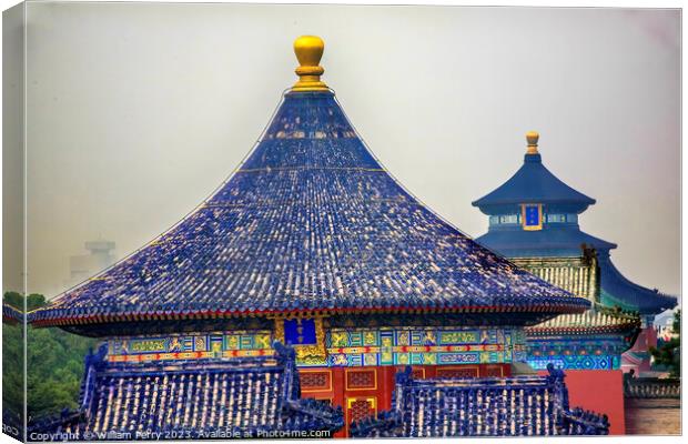 Imperial Vault Prayer Hall Temple of Heaven Beijing China Canvas Print by William Perry