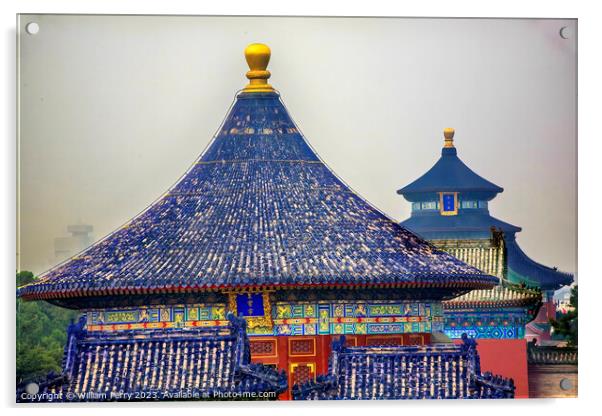 Imperial Vault Prayer Hall Temple of Heaven Beijing China Acrylic by William Perry