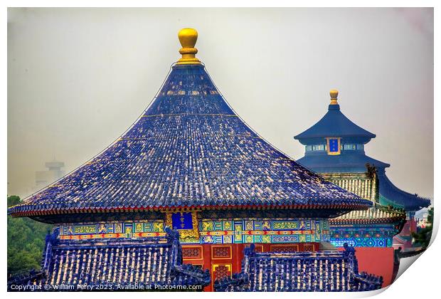Imperial Vault Prayer Hall Temple of Heaven Beijing China Print by William Perry