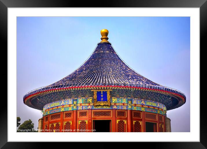 Imperial Vault Temple of Heaven Beijing China Framed Mounted Print by William Perry