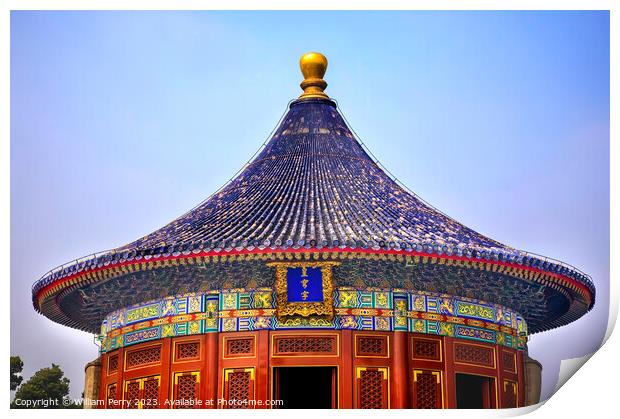 Imperial Vault Temple of Heaven Beijing China Print by William Perry