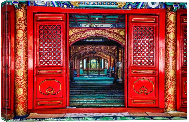Interior Cow Street Niu Jie Mosque Beijing China Canvas Print by William Perry