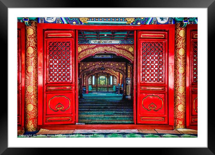 Interior Cow Street Niu Jie Mosque Beijing China Framed Mounted Print by William Perry