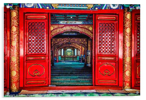 Interior Cow Street Niu Jie Mosque Beijing China Acrylic by William Perry