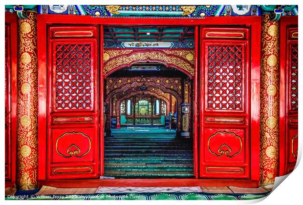 Interior Cow Street Niu Jie Mosque Beijing China Print by William Perry