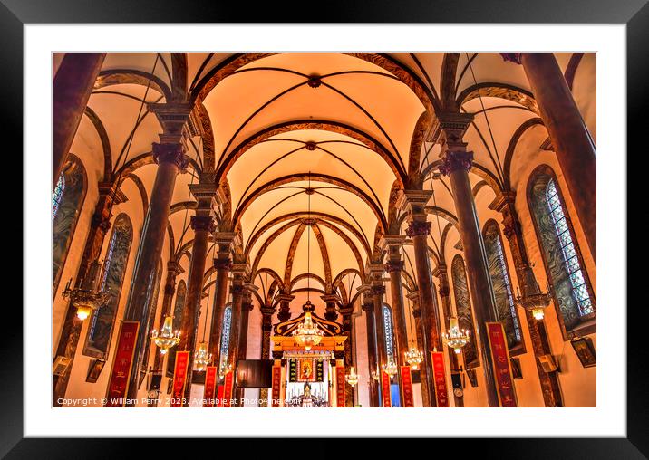 St. Joseph Church Wangfujing Cathedral Beijing China Framed Mounted Print by William Perry