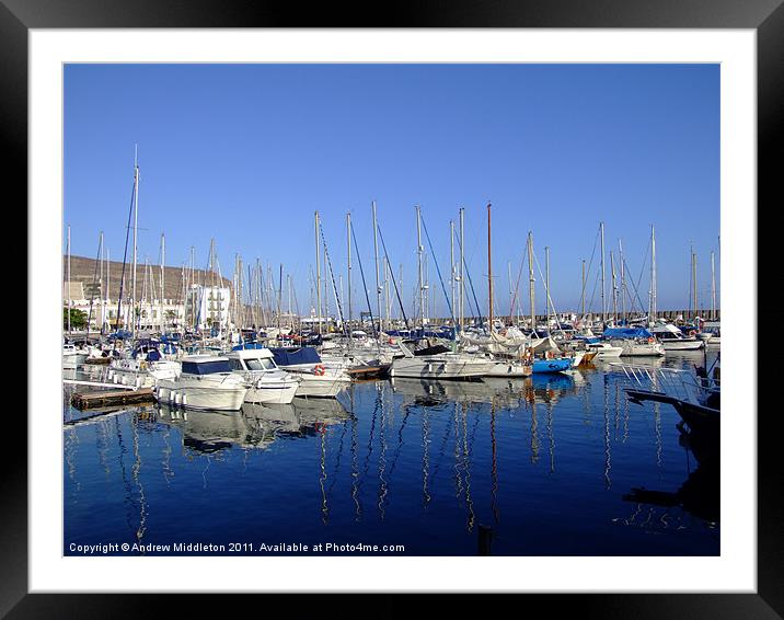 Yachting and Fishing VIllage Framed Mounted Print by Andrew Middleton