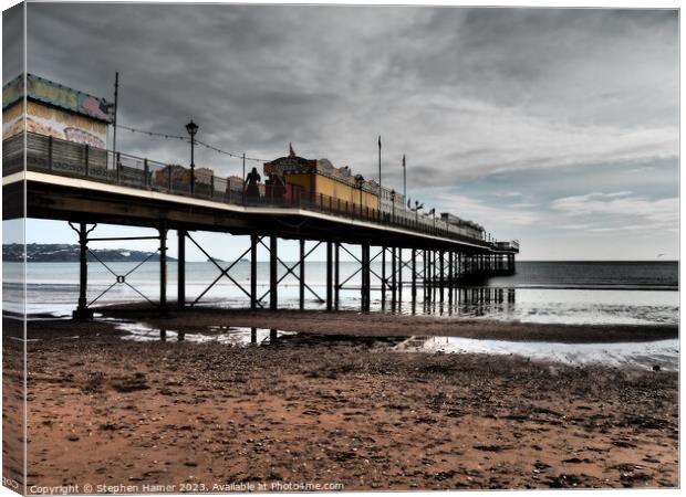 Moody March Pier Canvas Print by Stephen Hamer