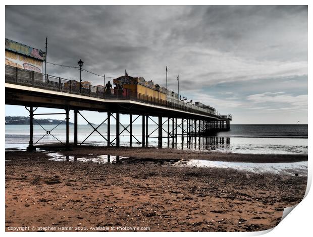 Moody March Pier Print by Stephen Hamer