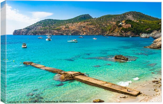 Camp de Mar jetty Canvas Print by Alex Winter