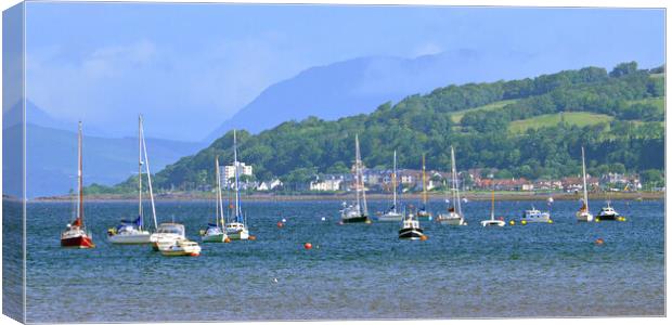 Yachts moored off Fairlie, North Ayrshire Canvas Print by Allan Durward Photography