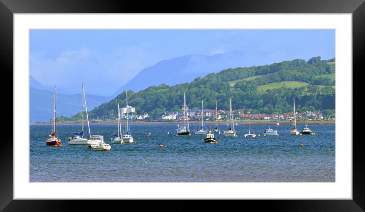 Yachts moored off Fairlie, North Ayrshire Framed Mounted Print by Allan Durward Photography