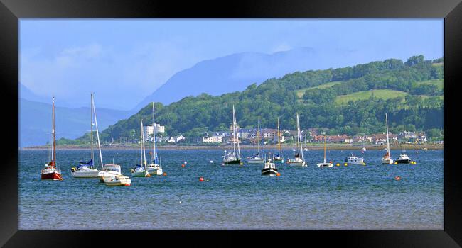 Yachts moored off Fairlie, North Ayrshire Framed Print by Allan Durward Photography