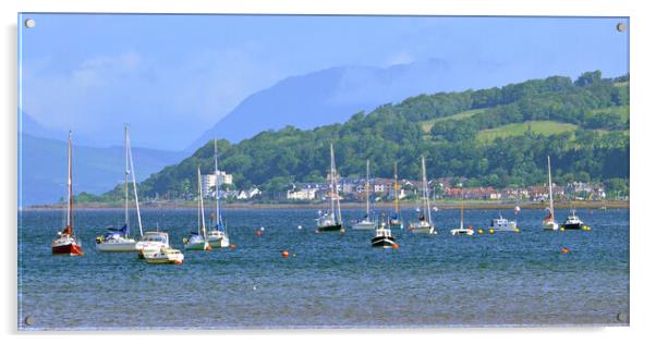Yachts moored off Fairlie, North Ayrshire Acrylic by Allan Durward Photography