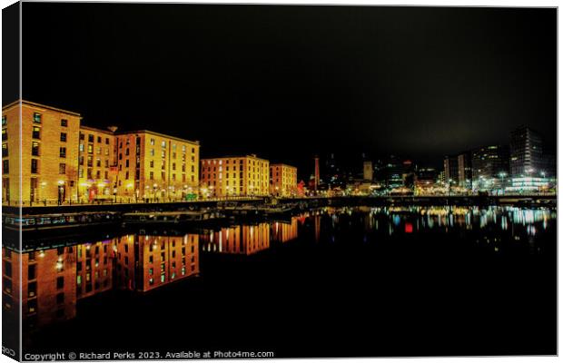 Albert Dock Reflections - Liverpool Waterfront Canvas Print by Richard Perks