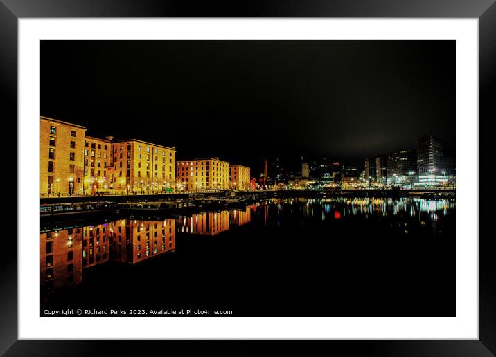Albert Dock Reflections - Liverpool Waterfront Framed Mounted Print by Richard Perks