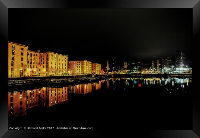 Albert Dock Reflections - Liverpool Waterfront Framed Print by Richard Perks