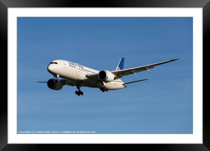 United Airlines Boeing 787-8   Framed Mounted Print by David Pyatt