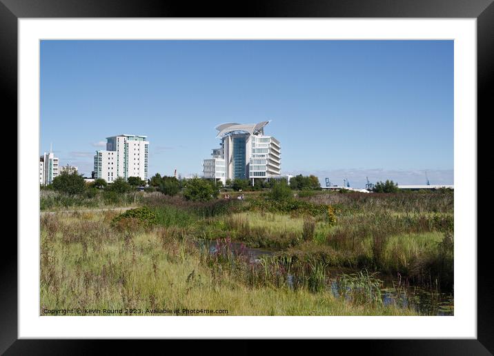 Cardiff Bay wetlands Framed Mounted Print by Kevin Round