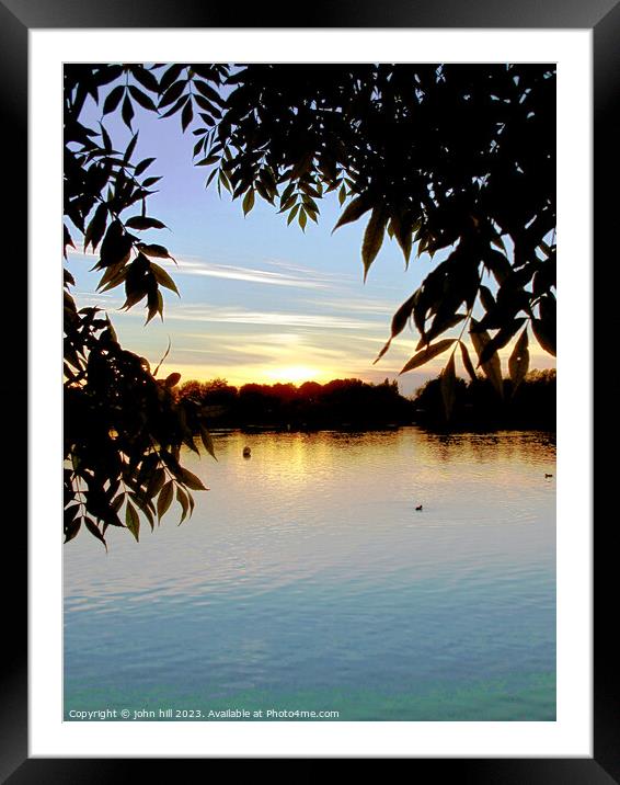 Sunset in October (portrait) Framed Mounted Print by john hill