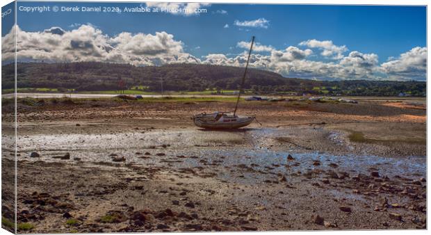 Stranded Boat, Red Wharf Bay, Anglesey  Canvas Print by Derek Daniel