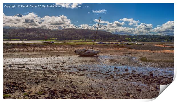 Stranded Boat, Red Wharf Bay, Anglesey  Print by Derek Daniel