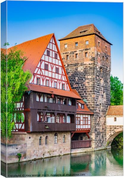 Historical old town of Nuremberg Canvas Print by Alex Winter