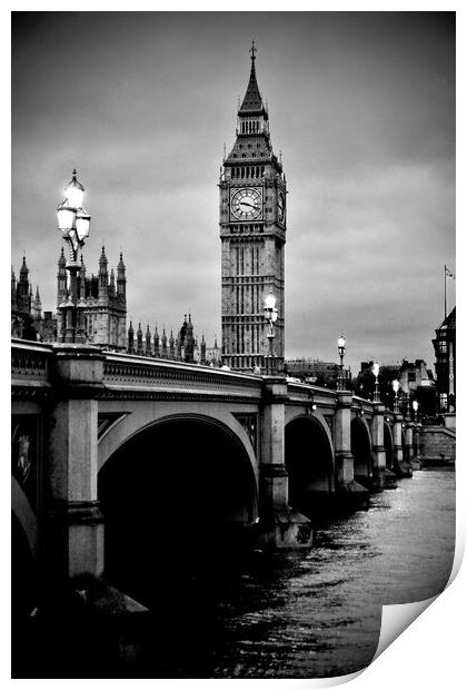 Big Ben Queen Elizabeth Tower Westminster Bridge Print by Andy Evans Photos