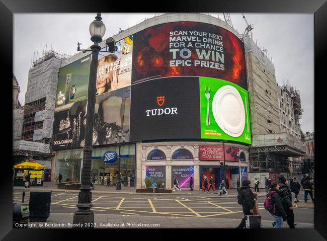 London Piccadilly Circus Framed Print by Benjamin Brewty