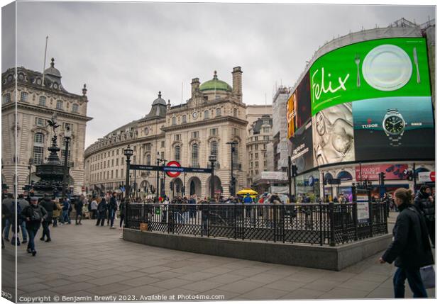 Piccadilly Circus Underground Station  Canvas Print by Benjamin Brewty